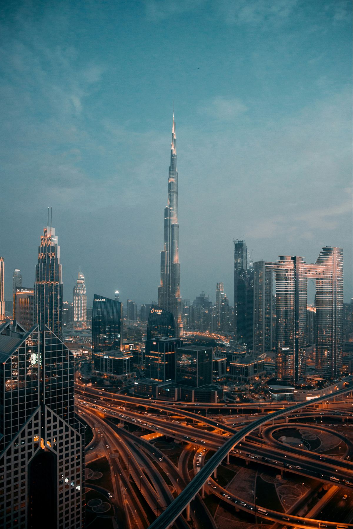 Downtown Dubai at dusk